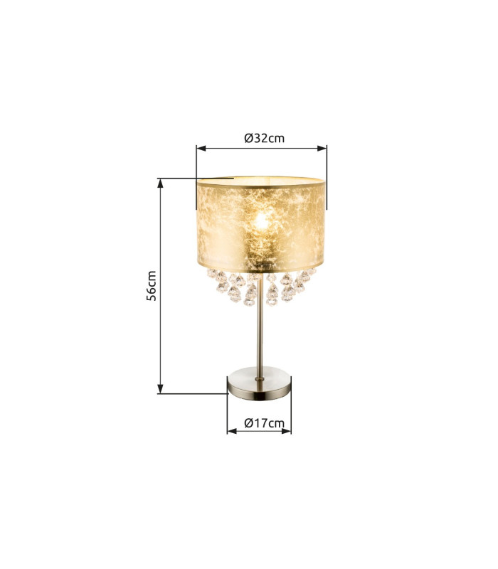 Amy Glass Table Lamp Nickel Matt 1x E27-8