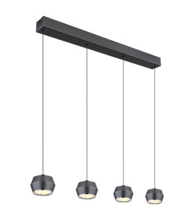 Marthy Bar Pendant Ceiling Light Grey Matt 4x LED 3000K-1