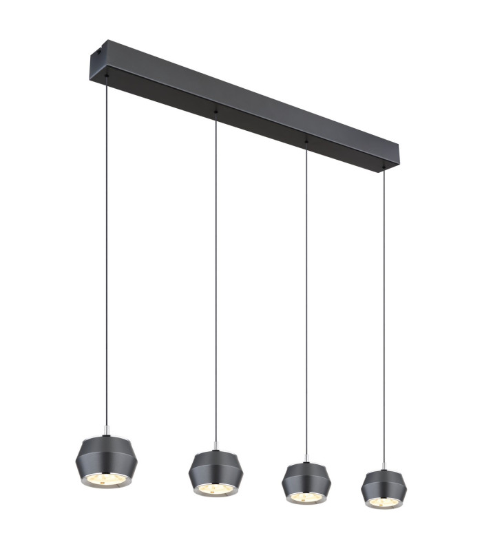 Marthy Bar Pendant Ceiling Light Grey Matt 4x LED 3000K-1