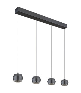 Marthy Bar Pendant Ceiling Light Grey Matt 4x LED 3000K-2