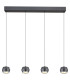 Marthy Bar Pendant Ceiling Light Grey Matt 4x LED 3000K-3