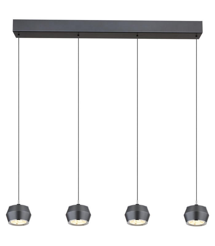 Marthy Bar Pendant Ceiling Light Grey Matt 4x LED 3000K-3