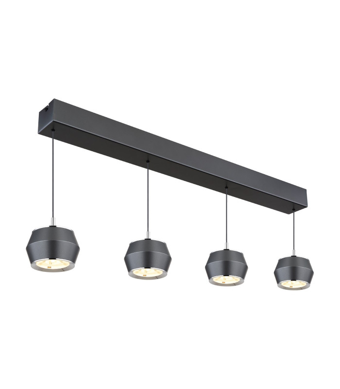Marthy Bar Pendant Ceiling Light Grey Matt 4x LED 3000K-5