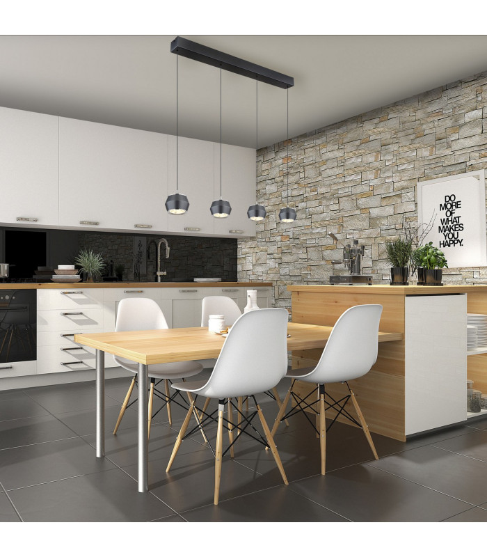 Marthy Bar Pendant Ceiling Light Grey Matt 4x LED 3000K-6