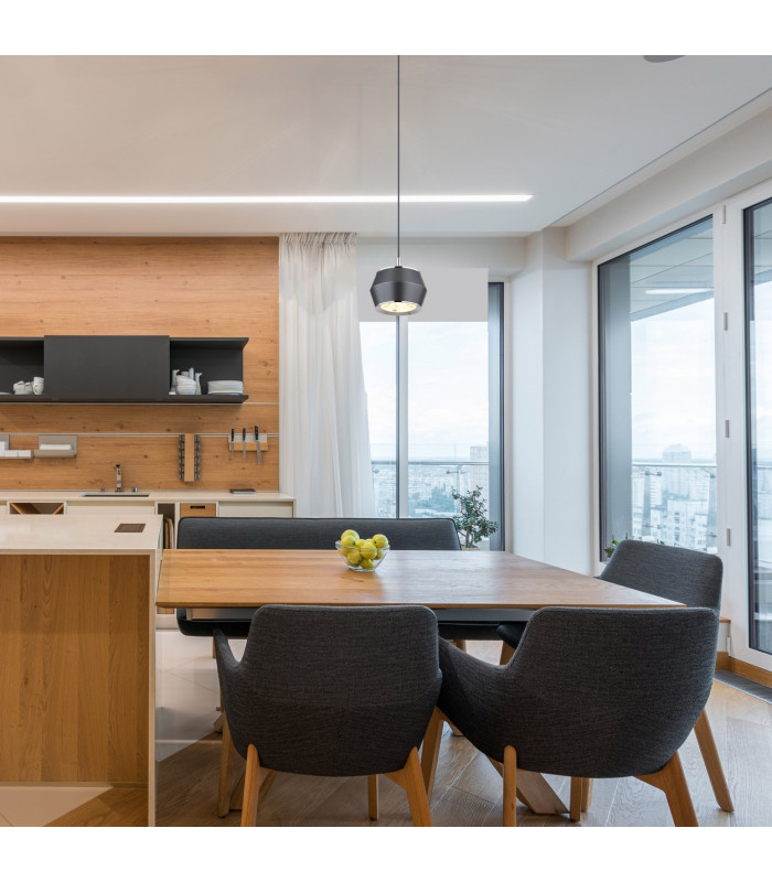 Marthy Slim Pendant Ceiling Light Grey Matt LED 3000K-8