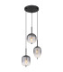 Attila Cluster Pendant Ceiling Light Matt Black Smoke Glass Shade 3x E14-1