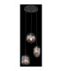 Attila Cluster Pendant Ceiling Light Matt Black Smoke Glass Shade 3x E14-4