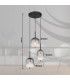 Attila Cluster Pendant Ceiling Light Matt Black Smoke Glass Shade 3x E14-7