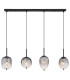 Attila Bar Pendant Ceiling Light Matt Black Smoke Glass Shade 4x E14-3