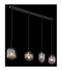 Attila Bar Pendant Ceiling Light Matt Black Smoke Glass Shade 4x E14-5