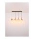 Attila Bar Pendant Ceiling Light Matt Black Smoke Glass Shade 4x E14-8