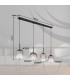 Attila Bar Pendant Ceiling Light Matt Black Smoke Glass Shade 4x E14-11