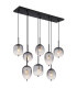 Attila Cluster Pendant Ceiling Light Matt Black Smoke Glass Shade 8x E14-1