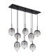 Attila Cluster Pendant Ceiling Light Matt Black Smoke Glass Shade 8x E14-2