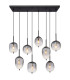 Attila Cluster Pendant Ceiling Light Matt Black Smoke Glass Shade 8x E14-3