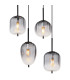 Attila Cluster Pendant Ceiling Light Matt Black Smoke Glass Shade 8x E14-4