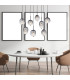 Attila Cluster Pendant Ceiling Light Matt Black Smoke Glass Shade 8x E14-7