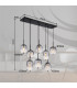 Attila Cluster Pendant Ceiling Light Matt Black Smoke Glass Shade 8x E14-8
