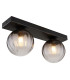 Dallerta Globe Ceiling Light Matt Black Smoke Glass Shade 2x G9-1