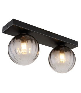 Dallerta Globe Ceiling Light Matt Black Smoke Glass Shade 2x G9-1