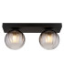 Dallerta Globe Ceiling Light Matt Black Smoke Glass Shade 2x G9-3
