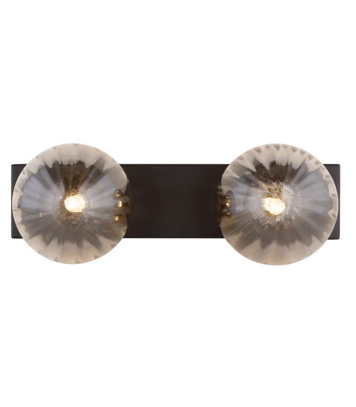 Dallerta Globe Ceiling Light Matt Black Smoke Glass Shade 2x G9-4