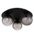 Dallerta Globe Ceiling Light Matt Black Smoke Glass Shade 3x G9-2