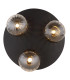 Dallerta Globe Ceiling Light Matt Black Smoke Glass Shade 3x G9-3