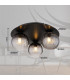 Dallerta Globe Ceiling Light Matt Black Smoke Glass Shade 3x G9-6
