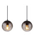 Dallerta Bar Pendant Ceiling Light Matt Black Smoke Glass Shade 4x E27-4