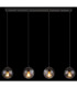 Dallerta Bar Pendant Ceiling Light Matt Black Smoke Glass Shade 4x E27-6