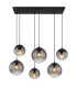 Dallerta Cluster Pendant Ceiling Light Matt Black Smoke Glass Shade 6x E27-3