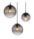 Dallerta Cluster Pendant Ceiling Light Matt Black Smoke Glass Shade 6x E27-4
