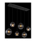 Dallerta Cluster Pendant Ceiling Light Matt Black Smoke Glass Shade 6x E27-5