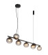 Dallerta Bar Pendant Ceiling Light Matt Black Smoke Glass Shade 7x G9-1