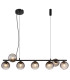 Dallerta Bar Pendant Ceiling Light Matt Black Smoke Glass Shade 7x G9-3