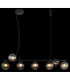 Dallerta Bar Pendant Ceiling Light Matt Black Smoke Glass Shade 7x G9-6