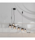 Dallerta Bar Pendant Ceiling Light Matt Black Smoke Glass Shade 7x G9-9