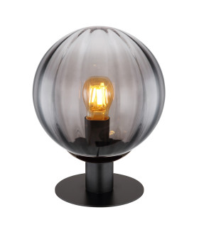 Dallerta Globe Table Lamp Matt Black Smoke Glass Shade 1x E27-1