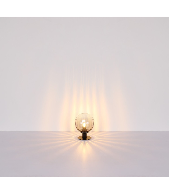 Dallerta Globe Table Lamp Matt Black Smoke Glass Shade 1x E27-6