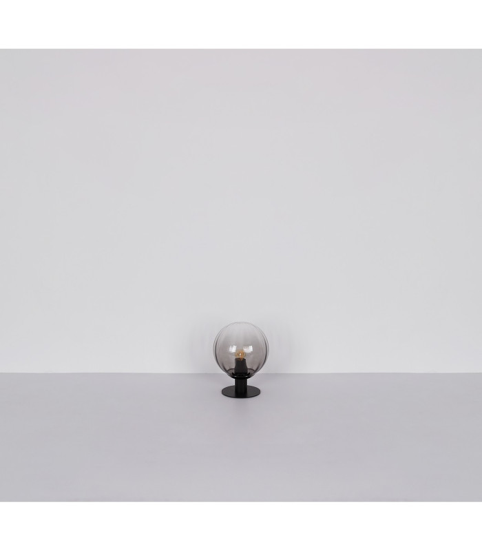 Dallerta Globe Table Lamp Matt Black Smoke Glass Shade 1x E27-7
