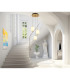 Ewald Cluster Pendant Ceiling Light Brass-Coloured Opal Glass Shade 3x LED 3000K-5