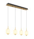 Ewald Bar Pendant Ceiling Light Brass-Coloured Opal Glass Shade 4x LED 3000K-1