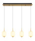 Ewald Bar Pendant Ceiling Light Brass-Coloured Opal Glass Shade 4x LED 3000K-3