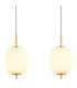 Ewald Bar Pendant Ceiling Light Brass-Coloured Opal Glass Shade 4x LED 3000K-4