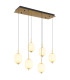 Ewald Cluster Pendant Ceiling Light Brass-Coloured Opal Glass Shade 6x LED 3000K-1