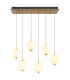 Ewald Cluster Pendant Ceiling Light Brass-Coloured Opal Glass Shade 6x LED 3000K-3