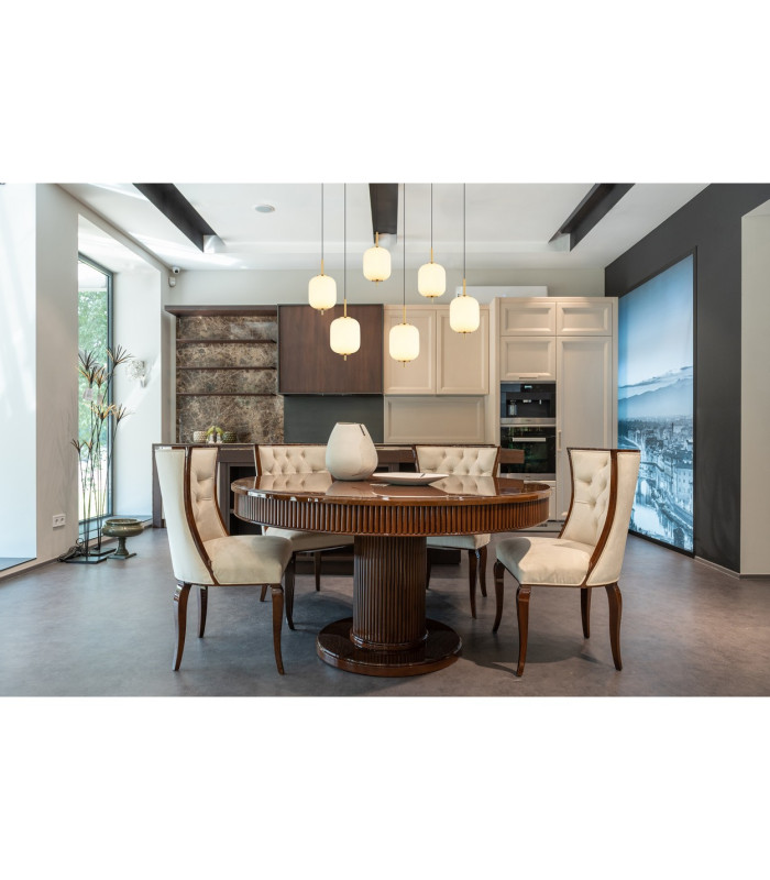 Ewald Cluster Pendant Ceiling Light Brass-Coloured Opal Glass Shade 6x LED 3000K-5