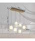 Ewald Cluster Pendant Ceiling Light Brass-Coloured Opal Glass Shade 6x LED 3000K-7