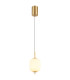 Ewald Globe Pendant Ceiling Light Brass-Coloured Opal Glass Shade LED 3000K-1